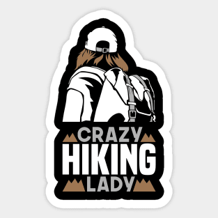 Crazy Hiking Lady Sticker